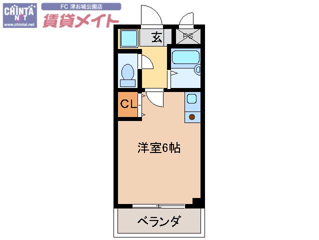 西丸之内トレゾアマンション(ワンルーム/4階)の間取り写真