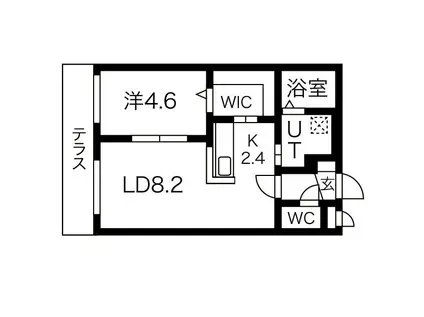 プレミアエグゼクティブII(1LDK/1階)の間取り写真