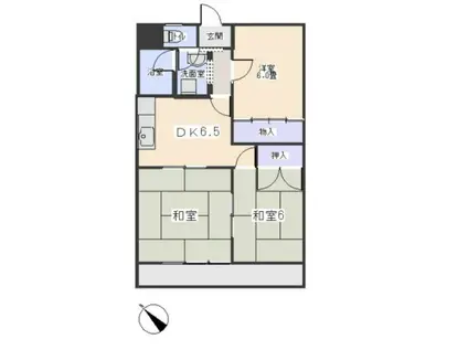 ツトムマンション(3DK/4階)の間取り写真