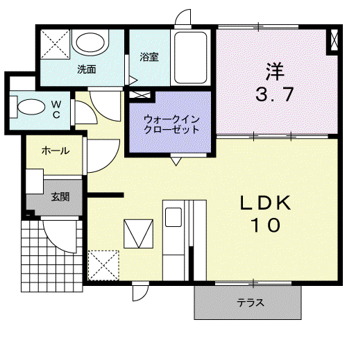 アーバンウィンズ5(1LDK/1階)の間取り写真