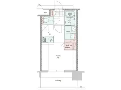 エンクレスト博多PREMIER(1K/5階)の間取り写真