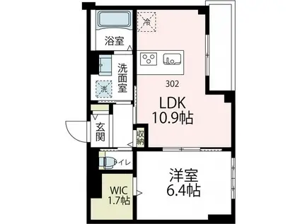 ニューグランデュールII(1LDK/3階)の間取り写真