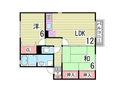 グランディールNKT(2LDK/2階)の間取り写真