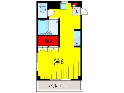 ヴィラ綾瀬(ワンルーム/1階)の間取り写真