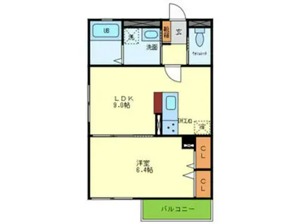 AFFETTO浅香(1LDK/2階)の間取り写真