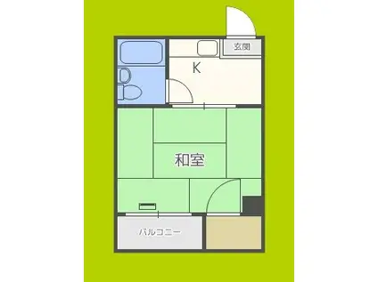 ホワイトシティ平野(1K/3階)の間取り写真