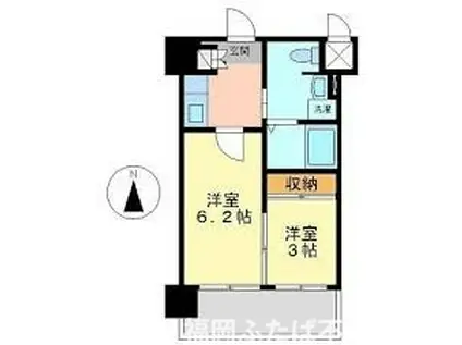 アメニティ香椎宮前(2K/3階)の間取り写真