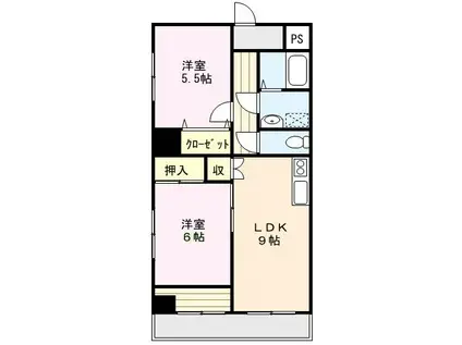 MONA-A(2LDK/4階)の間取り写真