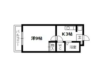 AKOYA・PERLEII(1K/2階)の間取り写真