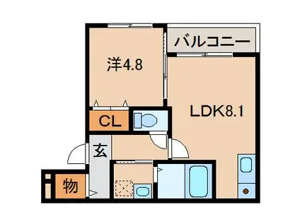 フジパレス黒田V番館(1LDK/1階)の間取り写真