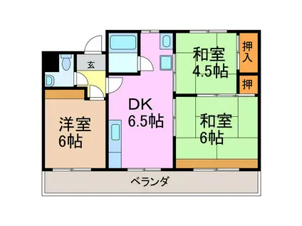 池上ハイツ(3DK/3階)の間取り写真