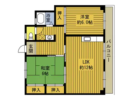 佐伯 ビル(2LDK/1階)の間取り写真