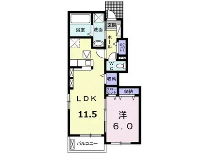 メゾン・ド・ファミール(1LDK/1階)の間取り写真
