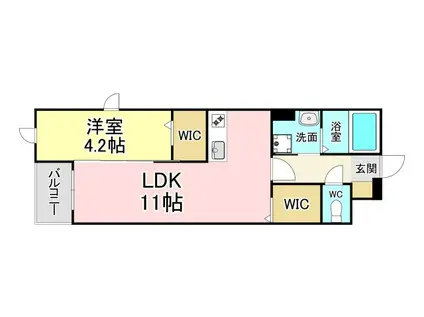 ルナベル(1LDK/1階)の間取り写真