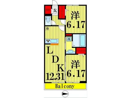 ルーチェオザワ(2LDK/2階)の間取り写真