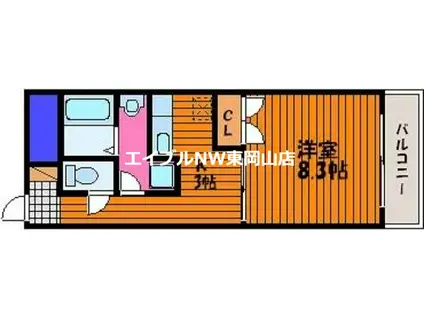 トラストビル(1K/3階)の間取り写真