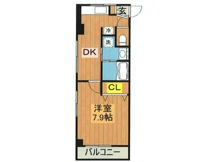 太田興産ビル(1DK/2階)の間取り写真