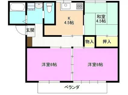 古里ハイツ(3K/1階)の間取り写真