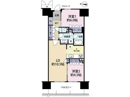 ローレルスクエア OSAKA LINK(2LDK/14階)の間取り写真