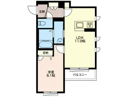 クレインズマンション(1LDK/3階)の間取り写真