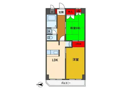パークサイド北綾瀬(2LDK/1階)の間取り写真