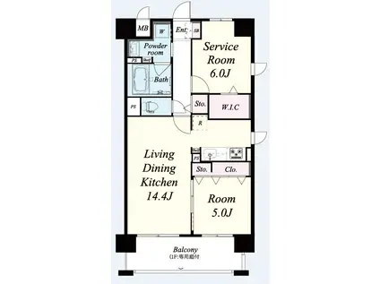コンフォール京橋(1SLDK/2階)の間取り写真