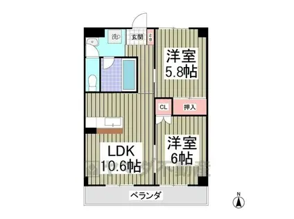 ハイグレード篠崎Ⅱ(2LDK/1階)の間取り写真