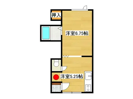 ビューハイツターフI(1DK/2階)の間取り写真