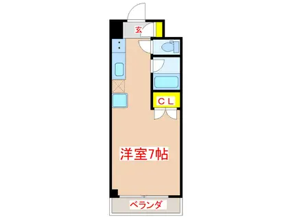 パルセスユニ(ワンルーム/7階)の間取り写真