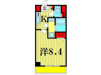 K RESIDENCE柏(1K/4階)の間取り写真