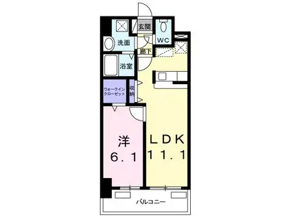 エヴァーグリーンR(1LDK/7階)の間取り写真