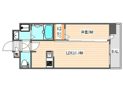 グランフォーレ博多駅プレミア(1LDK/6階)の間取り写真