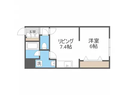 LE・EST VI(1DK/4階)の間取り写真