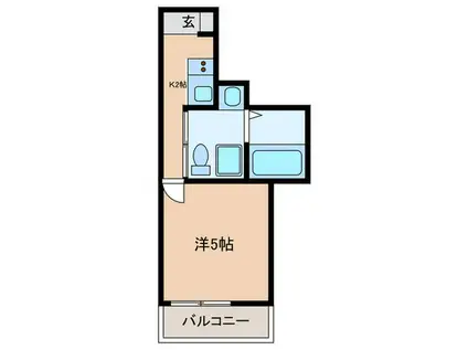 ベイルーム県立大学2(1K/3階)の間取り写真