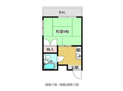 重岡ビル(1K/4階)の間取り写真