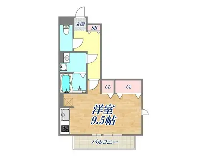 グランメール楠(ワンルーム/1階)の間取り写真