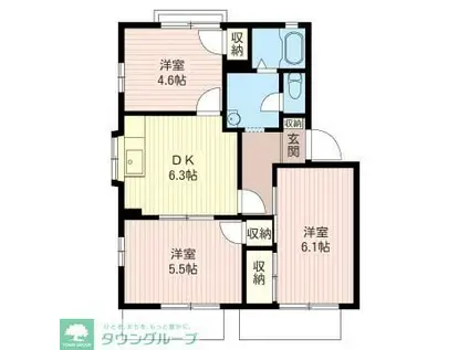 ガーデンハウスM(3DK/1階)の間取り写真