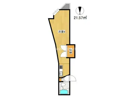 エスタイル難波南(ワンルーム/2階)の間取り写真