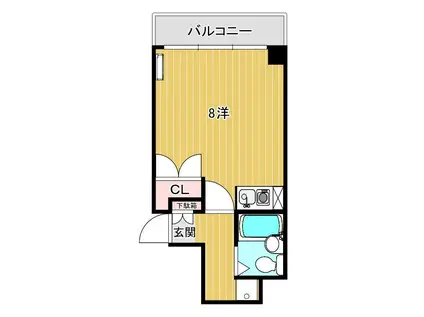 ツインパレス(ワンルーム/5階)の間取り写真