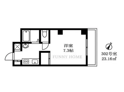 エテルノ明大前(ワンルーム/3階)の間取り写真