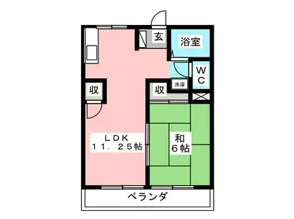 和光ハイツ(1LDK/3階)の間取り写真