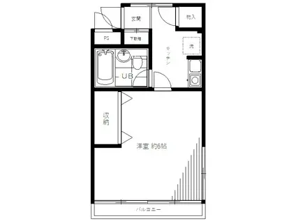 MY羽根木(1K/2階)の間取り写真