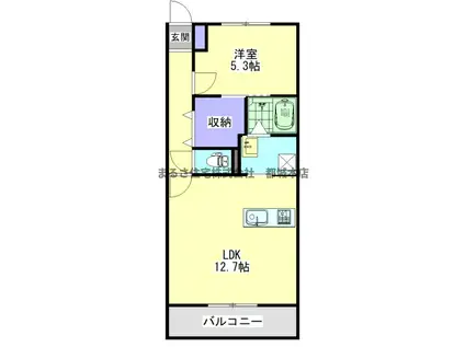 ミライデイズ都城(1LDK/1階)の間取り写真