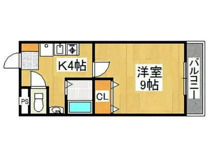 ラフィネ(1K/1階)の間取り写真