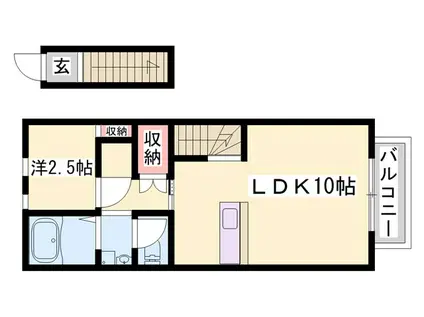 カプラン飾磨III(1LDK/2階)の間取り写真