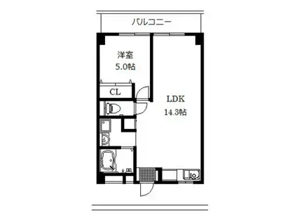 ラポールII(1LDK/2階)の間取り写真
