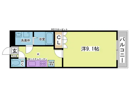 グランエスト(1K/3階)の間取り写真