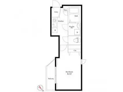 ルクス板橋(1K/4階)の間取り写真