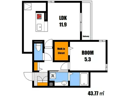 クレール山本(1LDK/1階)の間取り写真