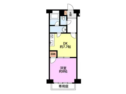 グリーンミナミ県庁前(1DK/1階)の間取り写真